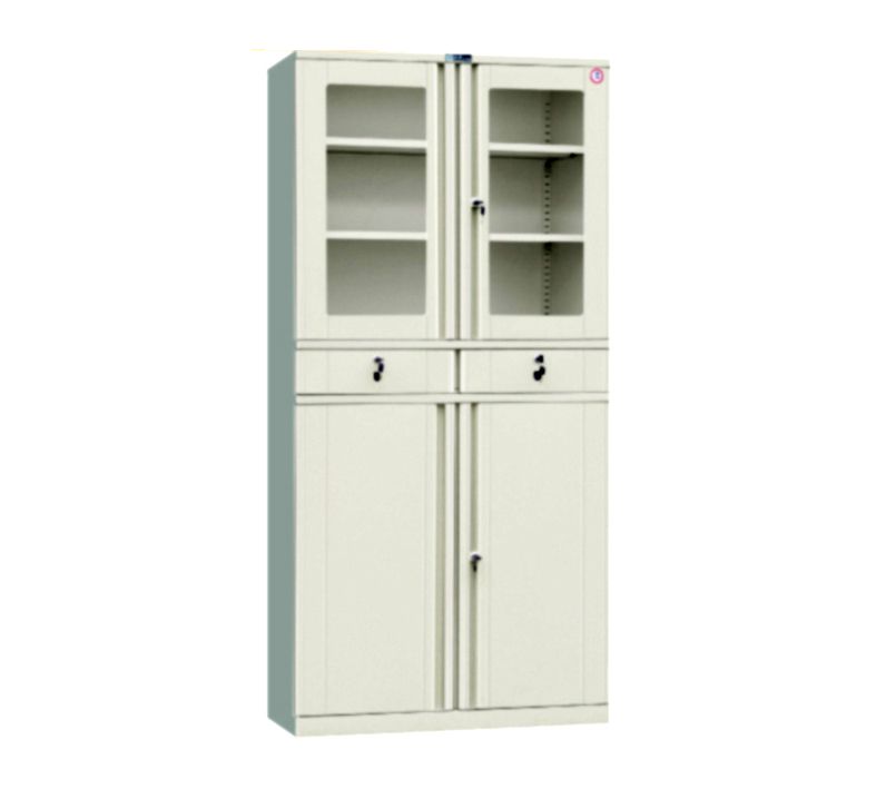 Deluxe Medium 2-Drawer Glass Cabinet